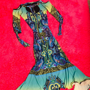 Long Graphic Print Dress Eva Varro, fits Small/Med